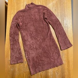 Elegant Burgundy Women's Sweater Dress